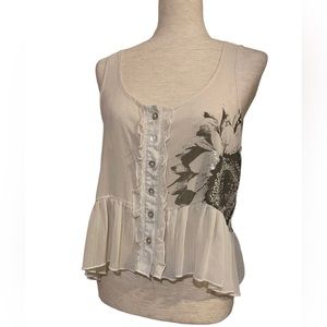 Daytrip Shear  cropped, sunflower tank top